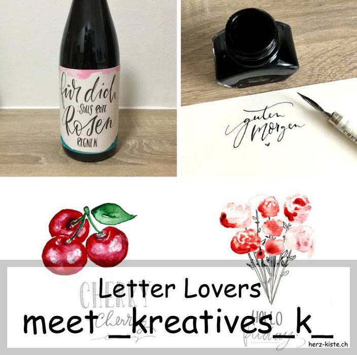 Letter Lovers - _kreatives_k_ zu Gast im Lettering Interview mit einer Anleitung für eine Flaschenbanderole mit Handlettering