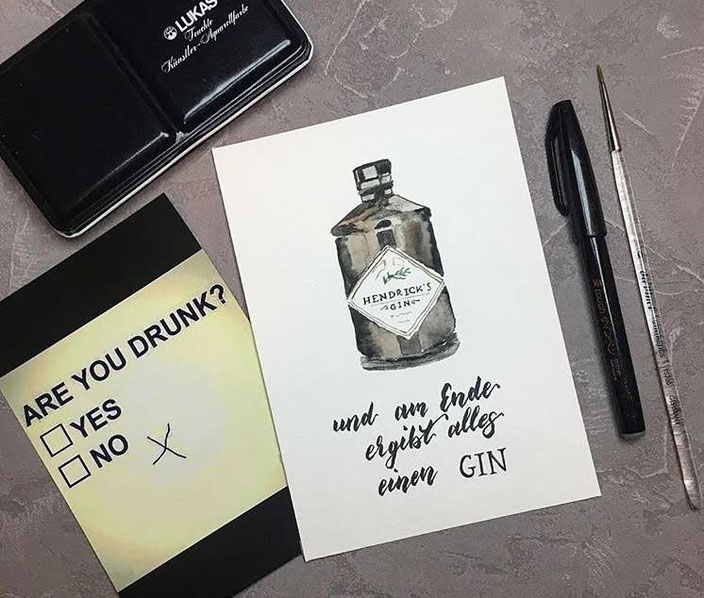 Handlettering von chrischography für die Letter Lovers: und am Ende ergibt alles einen Gin