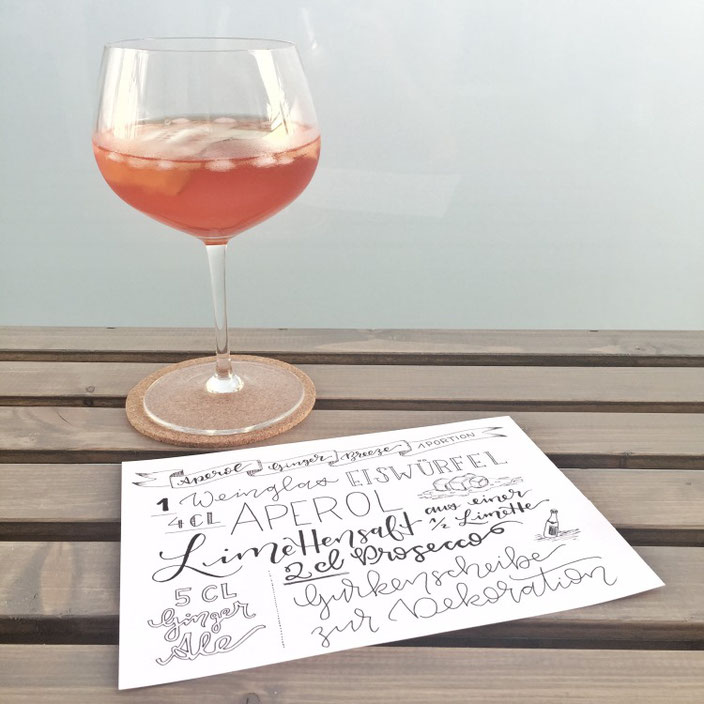Handlettering für einen Aperol Ginger Breeze - Lettering von wortliebelei für die Letter Lovers