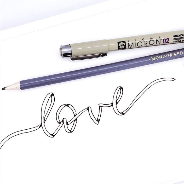 DIY Anleitung für ein Ribbon Lettering anhand dem Beispielwort love - Anleitung von sketchedbytanja bei den Letter Lovers