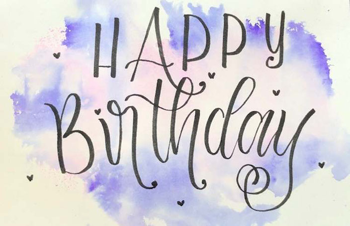 Happy Birthday - einfache Geburtstagskarte mit Handlettering