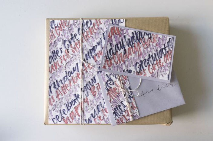 DIY Anleitung für eine einfache Gestaltung eines Geschenksets mit Handlettering - so hast du eine einzigartige Geschenkverpackung!