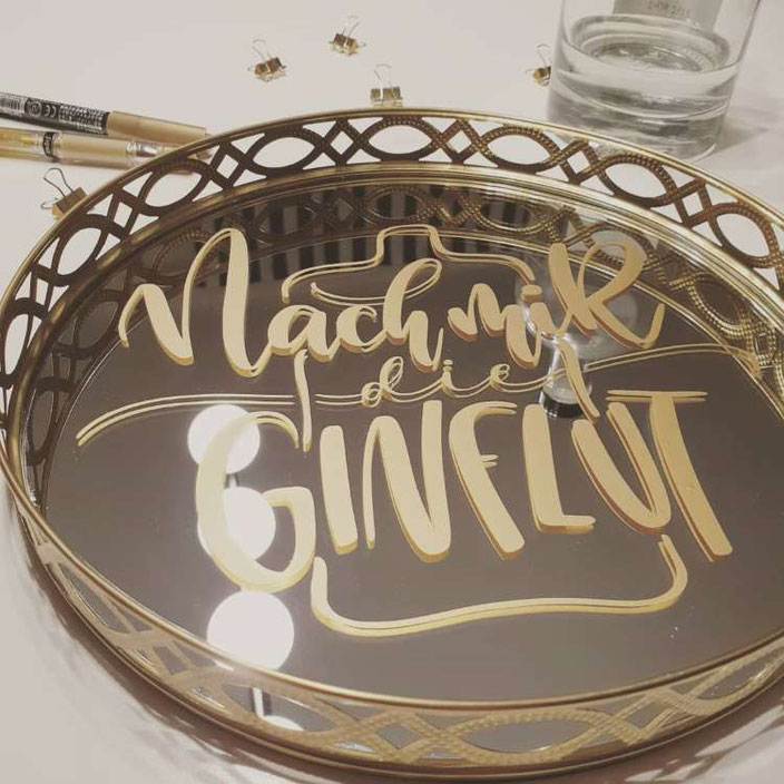 Nach mir die Ginflut - Lettering ausgeplottet von Letterling für die Letter Lovers