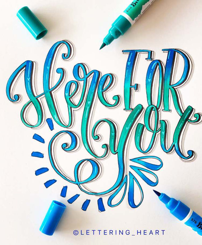 Handlettering Here for you - Lettering von lettering_heart bei den Letter Lovers