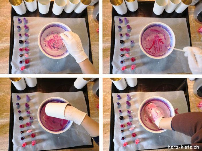 DIY Dosen marmorieren mit Nagellack - Schritt für Schritt Anleitung