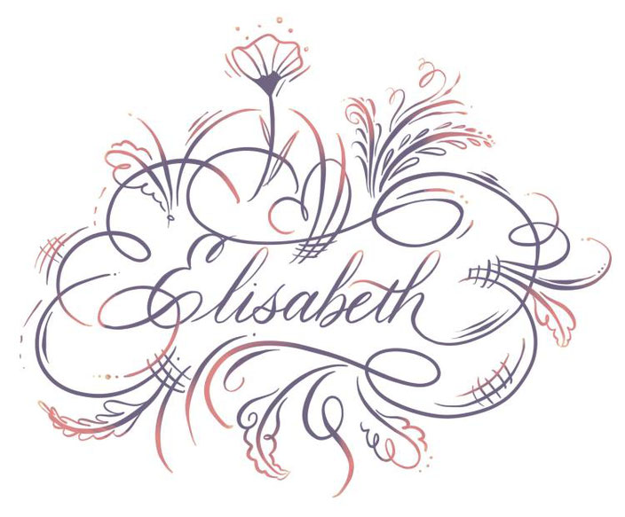Kalligraphie mit Verzierung Elisabeth - Lettering von Tintenfuchs für die Letter Lovers