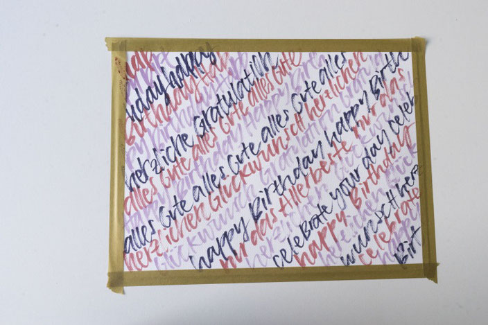 lockeres Handlettering zum Geburtstag - gestalte dein eigenes Geschenkset