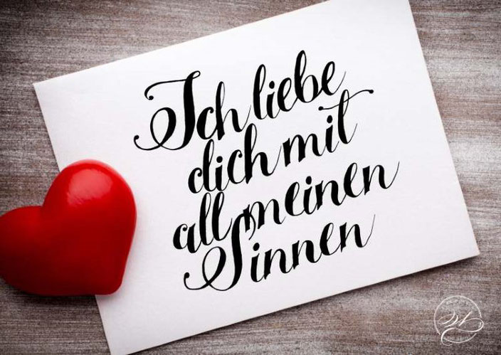 Lettering: Ich liebe dich mit all meinen Sinnen. (Handlettering für die Letter Lovers von wunschbriefe)