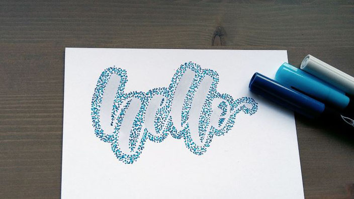 hello - Punkte Lettering. Anleitung für ein spezielles Handlettering mit vielen Punkten