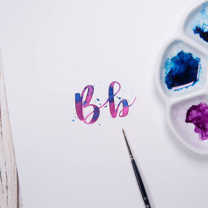 Brushlettering Buchstabe B - jane_carrot für die Letter Lovers