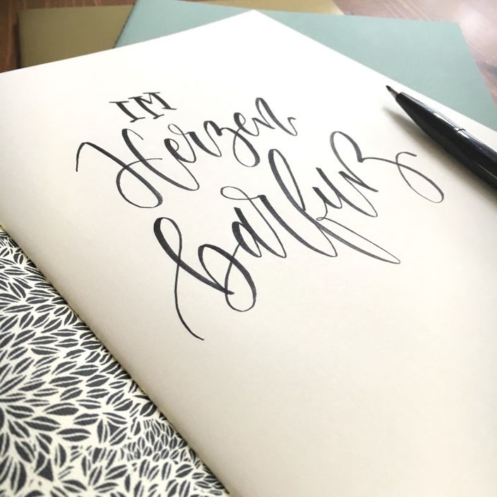Im Herzen barfuss. Ein Lettering von sonja.theresia für die Letter Lovers