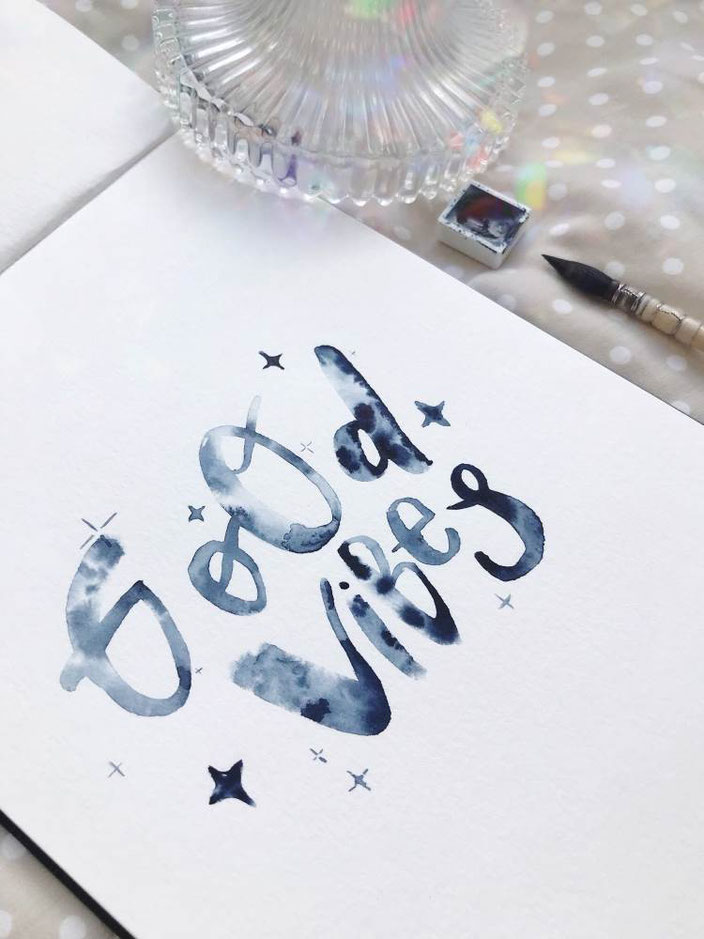Handlettering Good Vibes - Lettering von herzens.dame bei den Letter Lovers