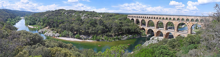 Pont du Gard, Frankreich, Aquädukt, Fluss, Weltkulturerbe