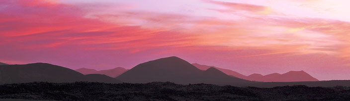 Abendhimmel, Sonnenuntergang, Vulkane, Lanzarote
