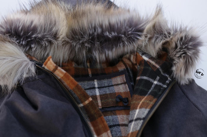 Parka aus Cord & Flannel, Jacke