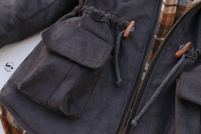 Parka aus Cord & Flannel, Jacke