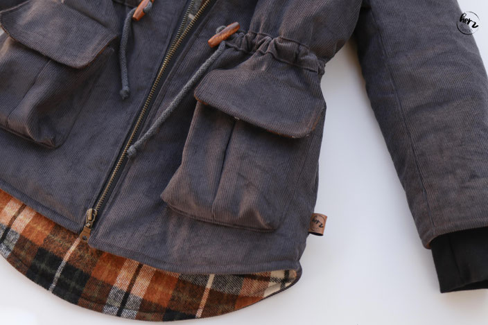 Parka aus Cord & Flannel, Jacke