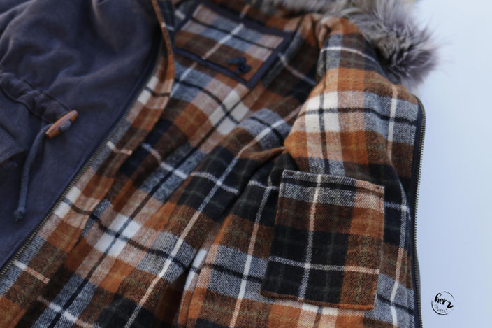 Parka aus Cord & Flannel, Jacke
