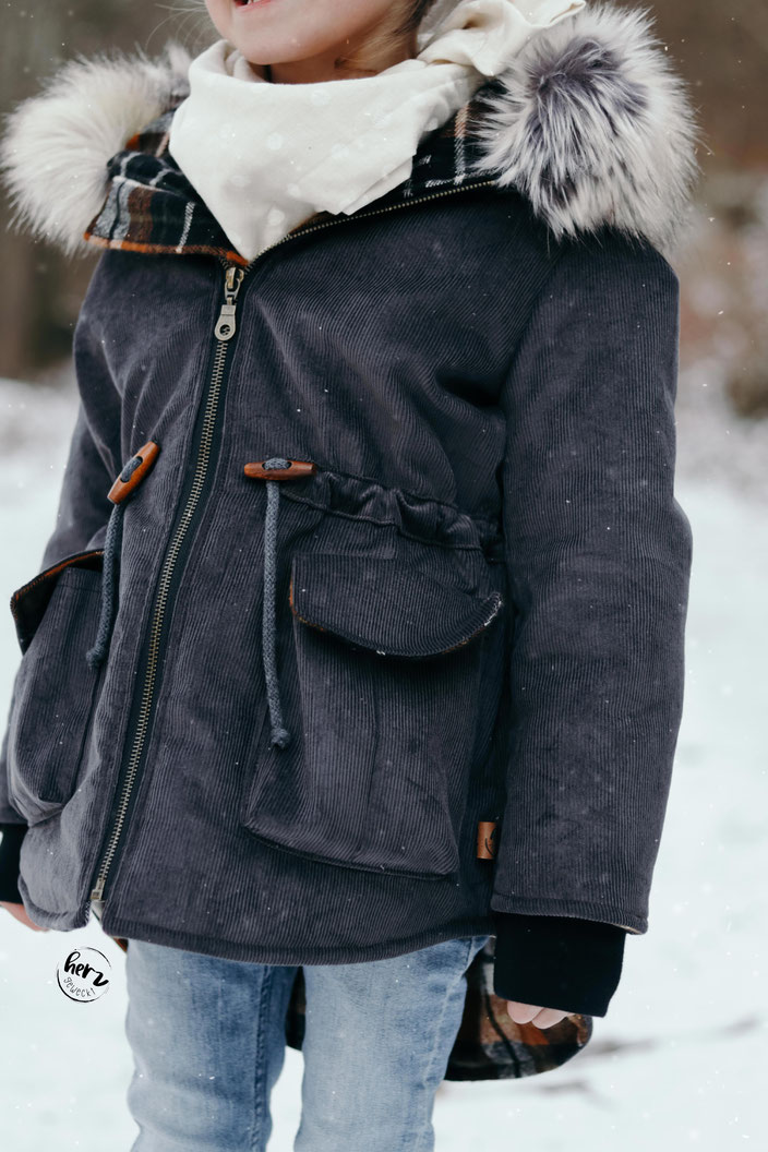Parka aus Cord & Flannel, Jacke
