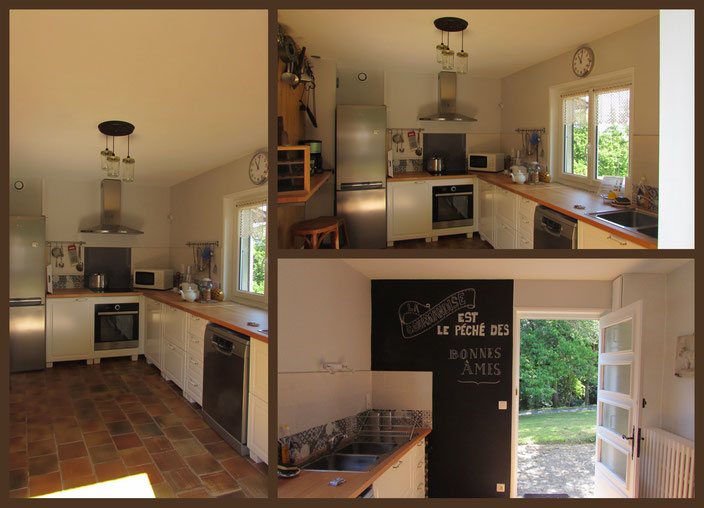 Cuisine du gîte de groupe rénové par nos soins 