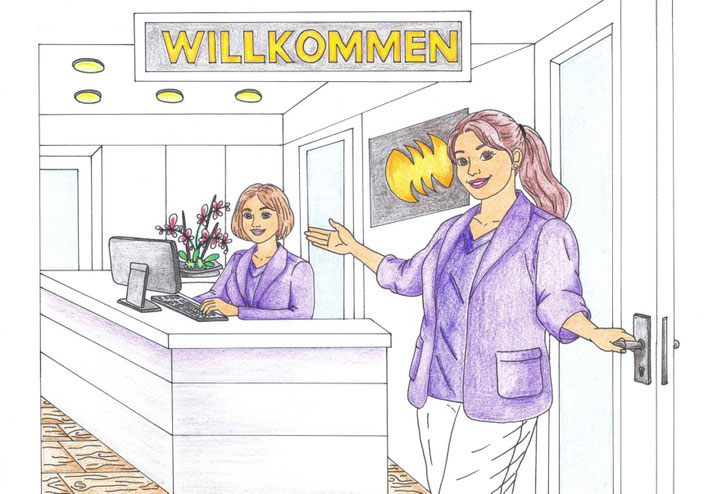 Startseite Homepage Rezeption Empfang