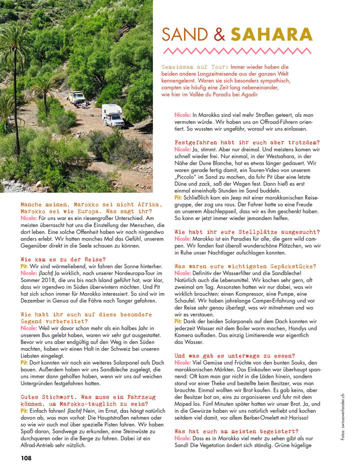 Interview zu unserer Marokkoreise im Reisemagazin 'Einfach los' - 03