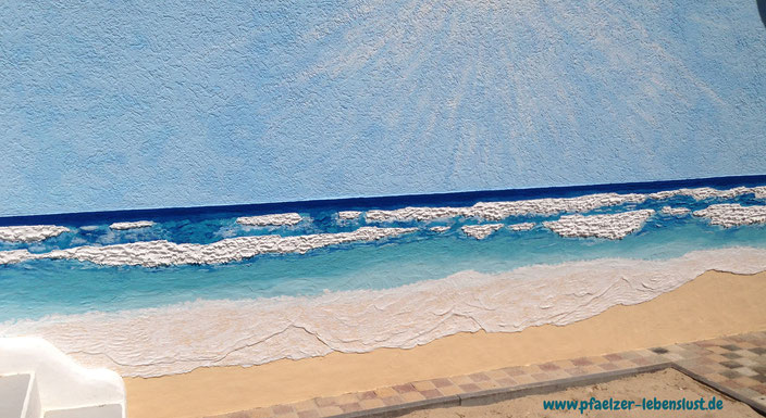Wand Bild 3D Gemälde Kunst kreativ Meer Strand Armierungskleber Wellen