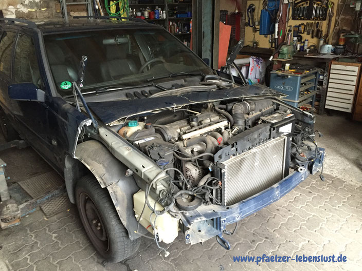 Auto Front Motorhaube Schnauze abschneiden als Gartendeko Volvo