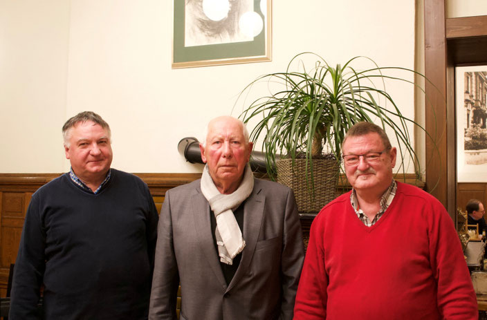 Bildmitte: Lothar Zirbes li. Hans Peter Kuhn re. Alfons Meyer