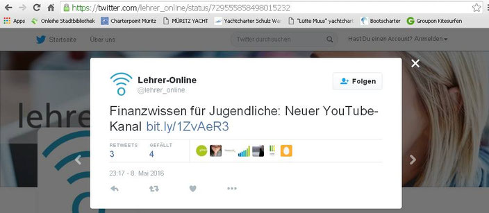 Und noch einmal als Tweed bei Twitter (30.05.2016)