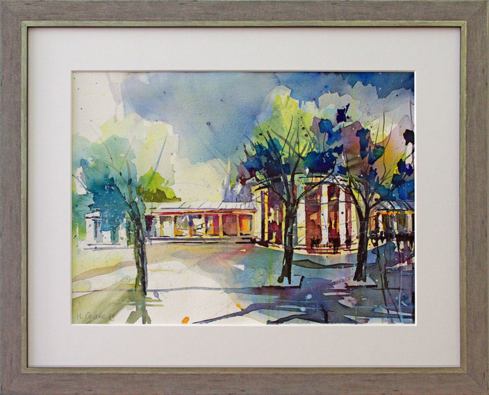 Aachen - Elisenbrunnen (Aquarell), 50 x 40 cm