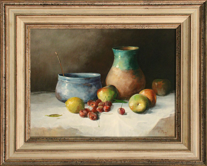 "Früchte mit Schale und Krug", 50 cm x 40 cm