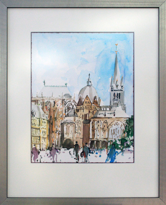 Aachener Dom (Aquarell), 40 x 50 cm