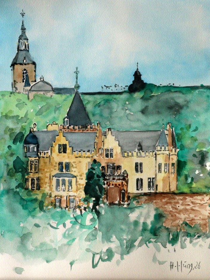 Herzogenrath-Burg, (Aquarell), 30 x 40 cm
