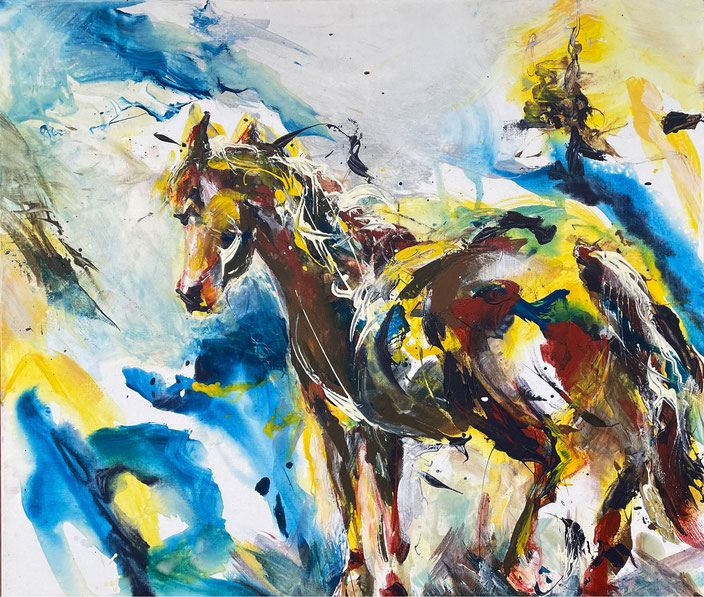 2024 | cavalos de inverno | 60 x 70 cm | Acryl/Lwd. | Claudia Kessler-Simsch