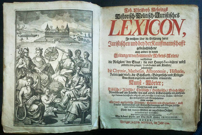 Nehrings Historisch-Politisch-Juristisches Lexicon, 1710 (Frontispiz)