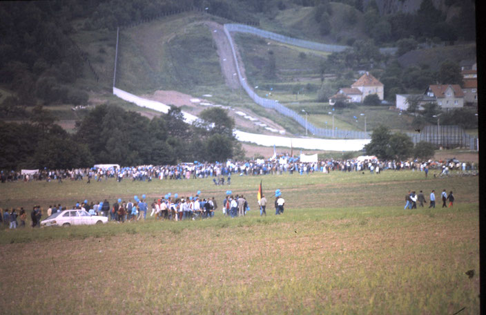 Franz Josef Strauß Kundgebung unmittelbar am Grenzverlauf 1985