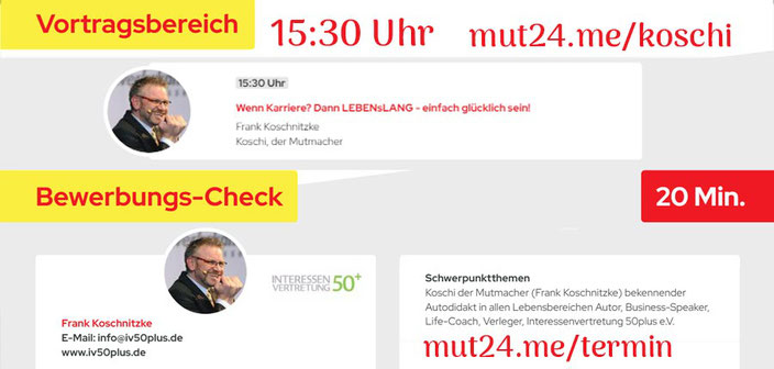 Bild vom Coaching- & Vortragsbereich/Bewerbungscheck mit Terminen alle 30 Minuten und Link zur Terminplanung