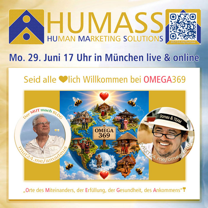 Heute: OMEGA369 ~ „Orte des Miteinanders, der Erfüllung, der Gesundheit, des Ankommens❣"