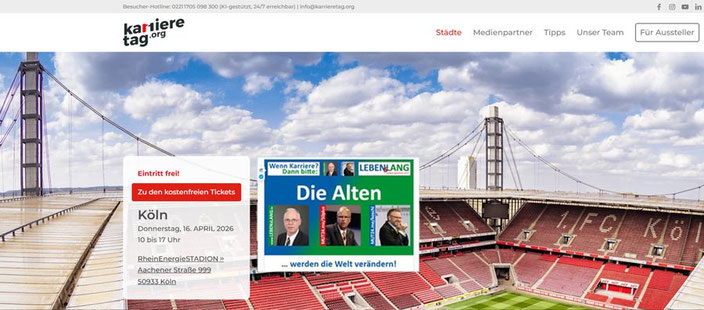 Datum, Zeit und Ort für den Karrieretag in KöIn am 16.4.2026