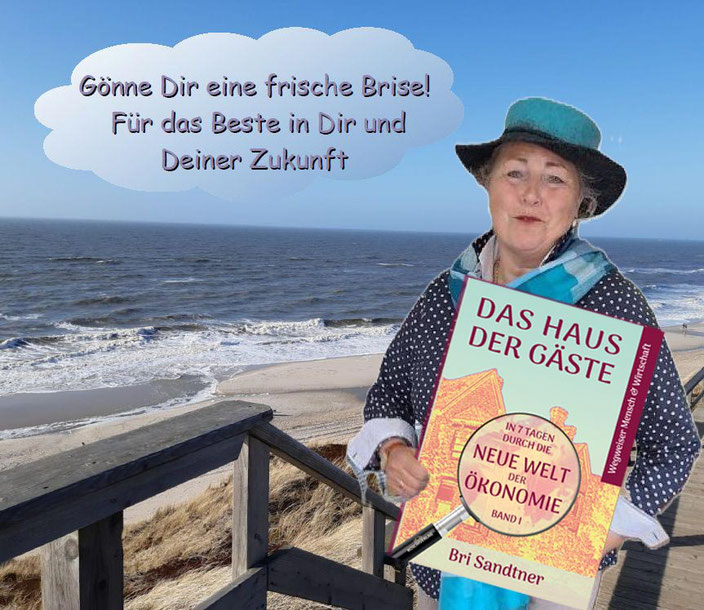 Bri am Strand mit Buch - Gönne dir eine frische Brise