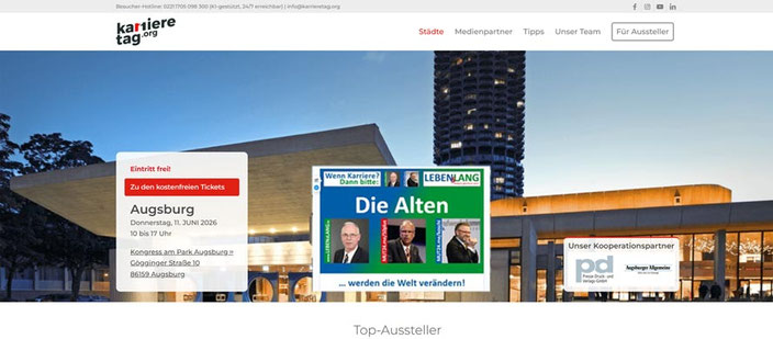 Datum, Zeit und Ort für den Karrieretag in Augsburg am 11.6.2026