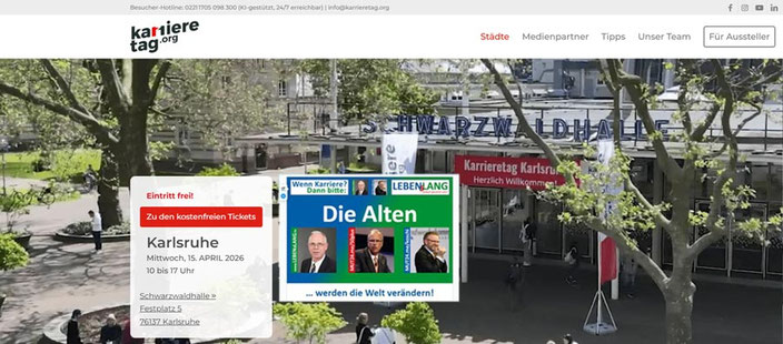 Datum, Zeit und Ort für den Karrieretag in KarIsruhe am 15.4.2026