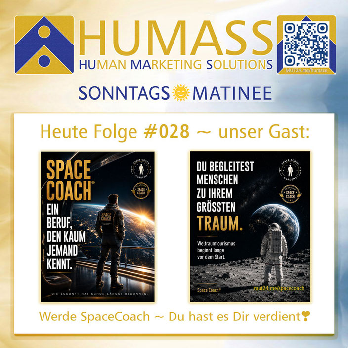 Heute Folge #028 ~ unser Gast: Alexander Maria Fassbender ~ mit dem Thema ~ Werde SpaceCoach❣