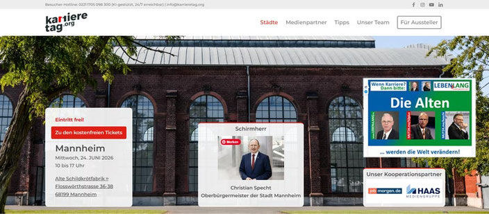 Datum, Zeit und Ort für den Karrieretag in Mannheim am 24.6.2026