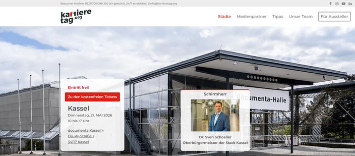 Datum, Zeit und Ort für den Karrieretag in Kassel am 21.5.2026