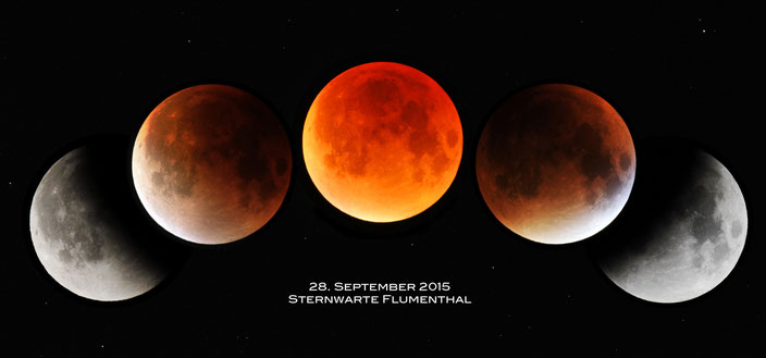 Die Mondfinsternis vom 28. September 2015 in einer Zeitraffer-Aufnahme - aufgenommen von der Sternwarte Flumenthal
