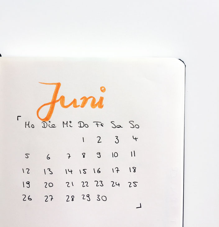 Monatsüberblick BulletJournal