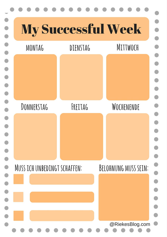 To Do Liste, Produktivität, Motivation, Wochenplaner