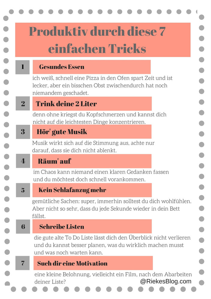 Übersicht: Produktiv durch diese 7 einfachen Tricks